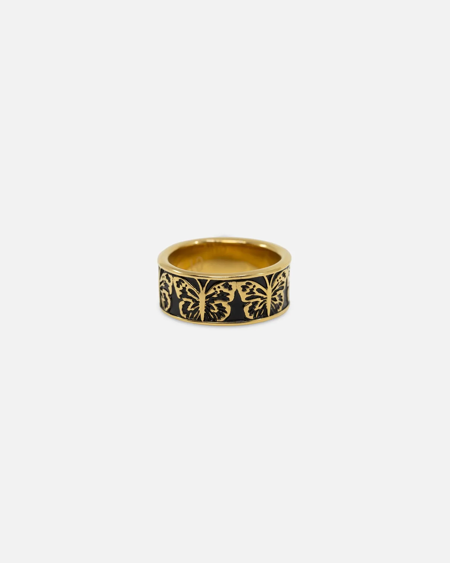 NXS Butterfly Band Ring Gold/Black