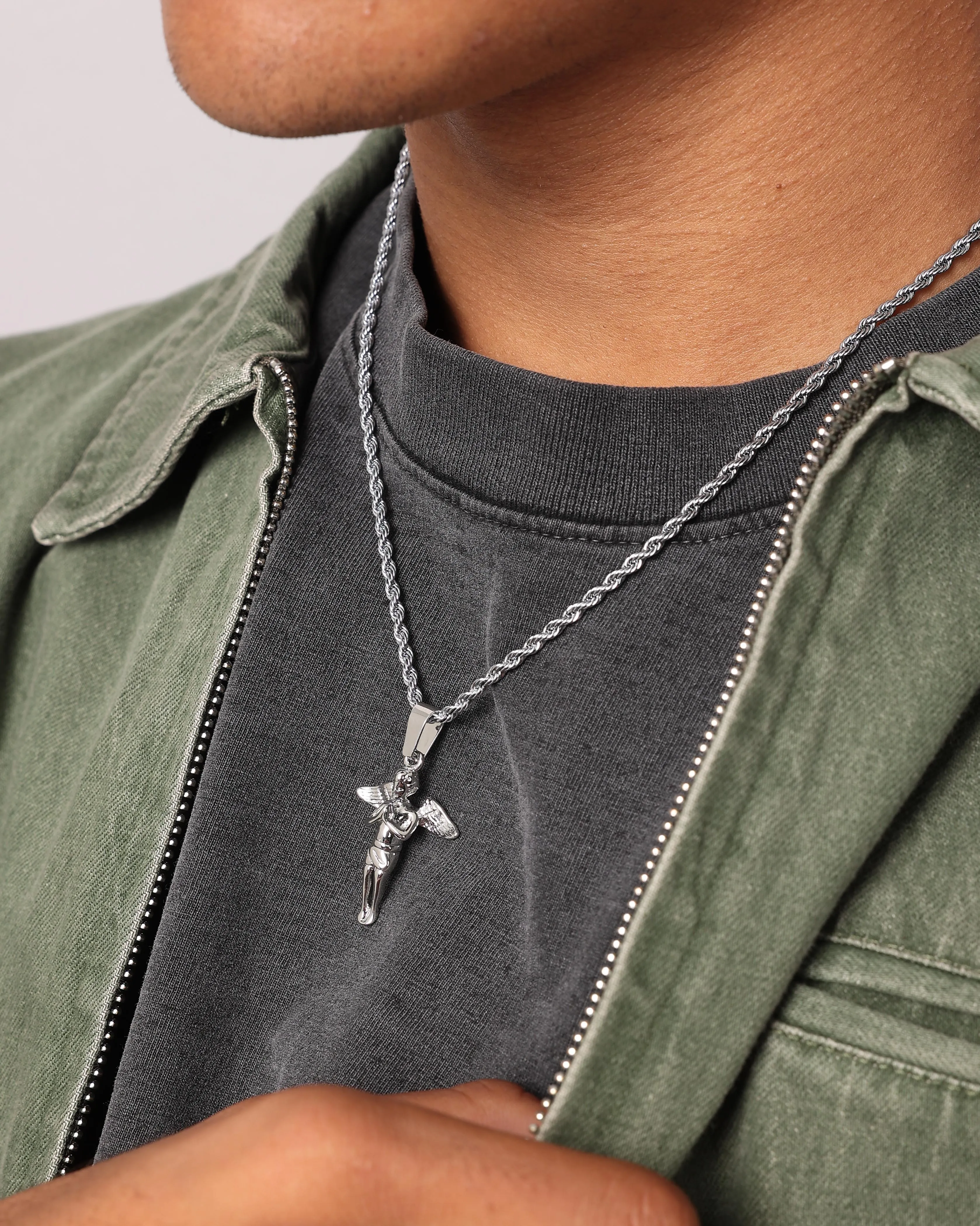 NXS Cupids Rope Necklace White Gold