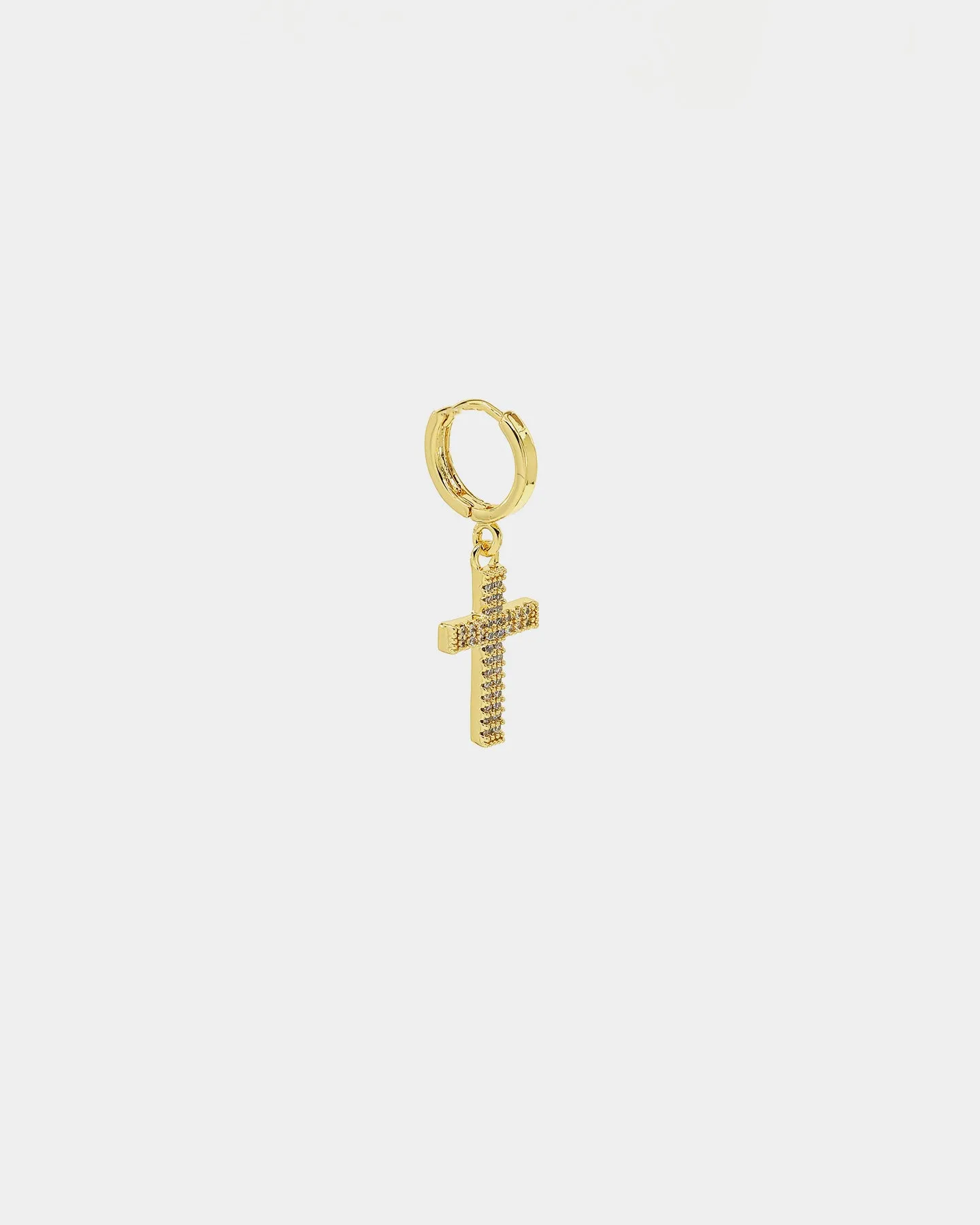 NXS Mini Cross Earring Iced Gold