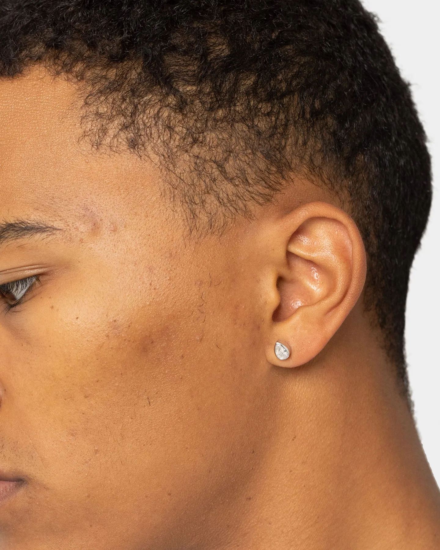 NXS Teardrop Earring Iced White Gold