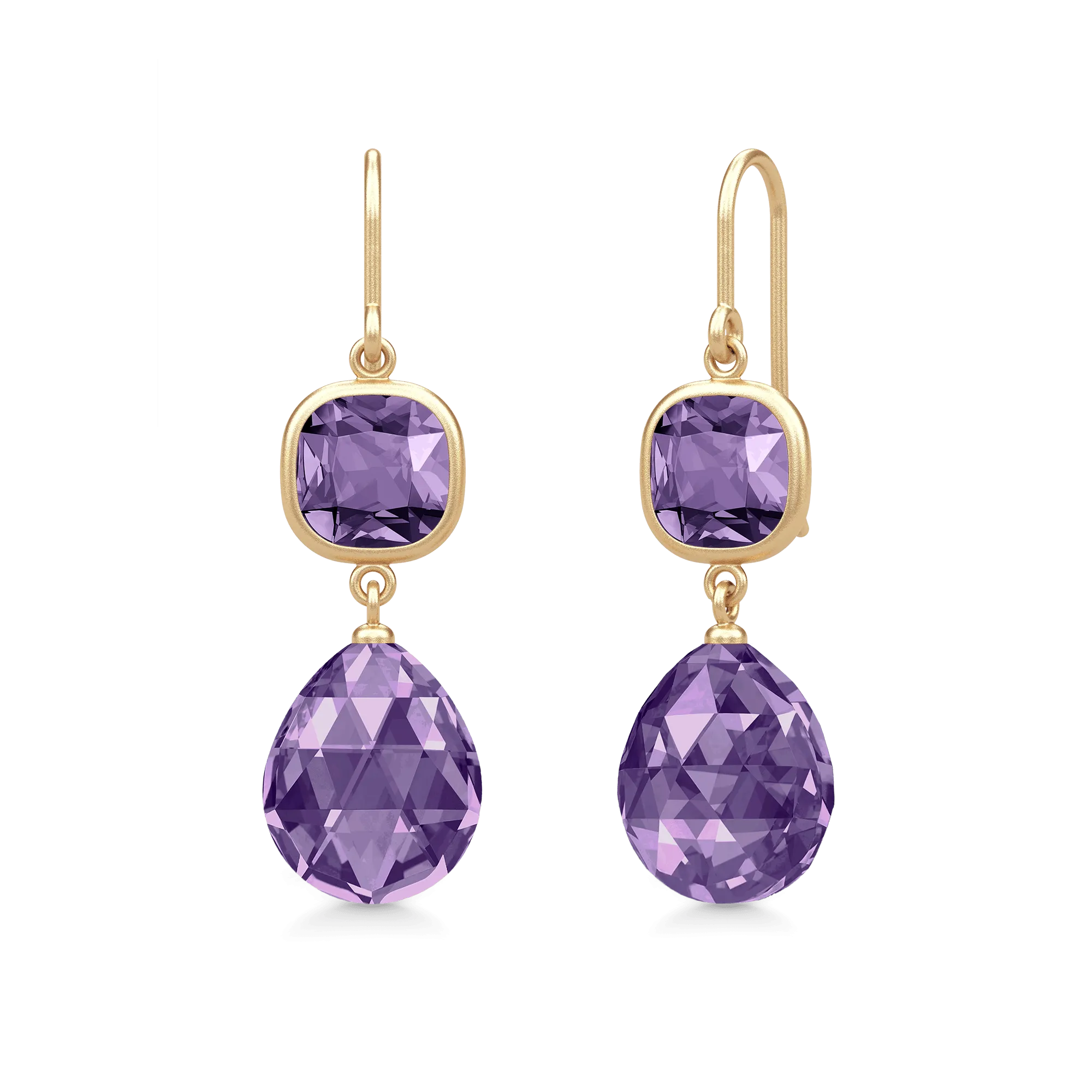 Olivia Amethyst Gold Plated Earrings