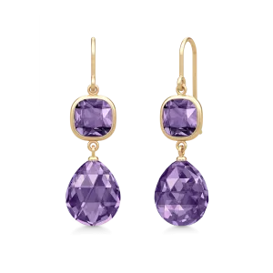 Olivia Amethyst Gold Plated Earrings