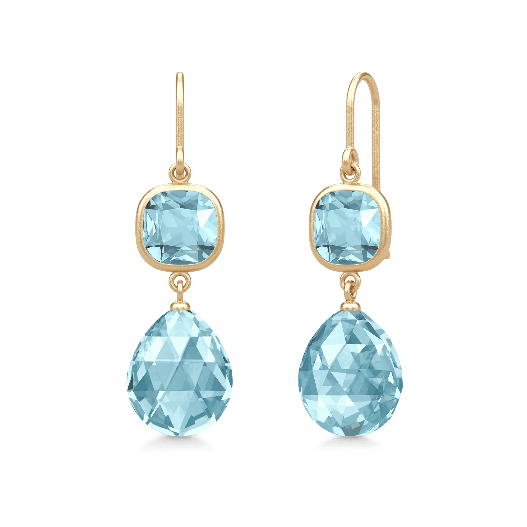 Olivia Ice Blue Gold Plated Earrings