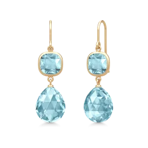 Olivia Ice Blue Gold Plated Earrings