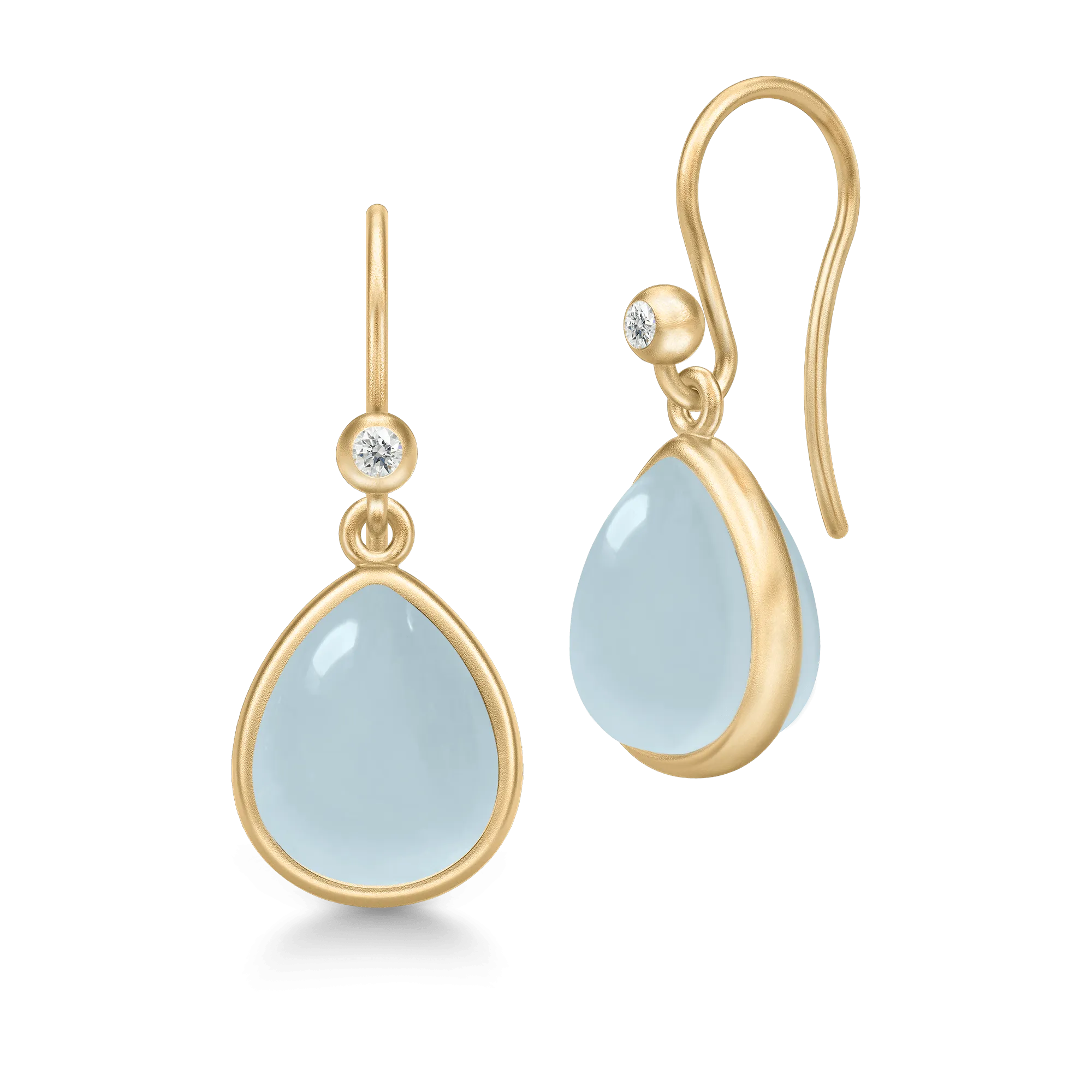 Paloma Aqua blue Gold Plated Earrings