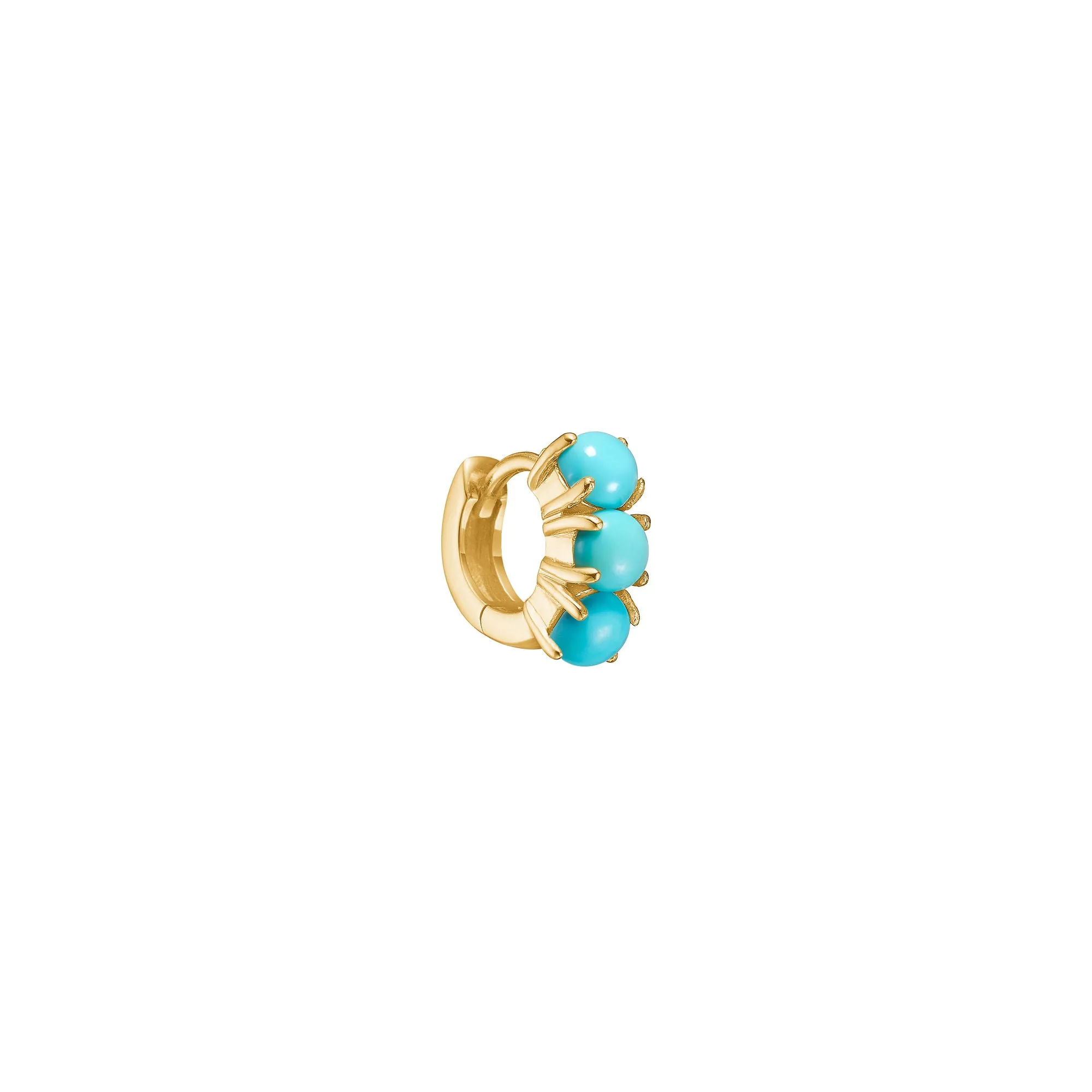 PASHA mini 18K Gold Plated Hoop w. Turquoise