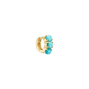 PASHA mini 18K Gold Plated Hoop w. Turquoise