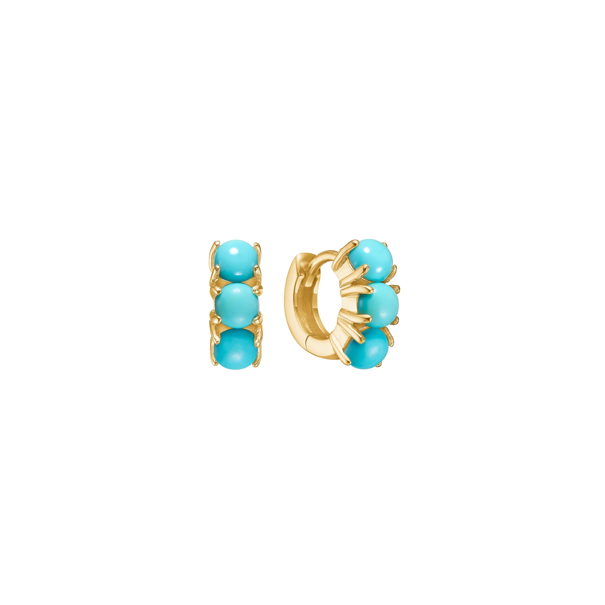 PASHA mini 18K Gold Plated Hoop w. Turquoise