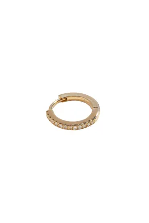 Pave 14K Whitegold Huggie w. Diamond