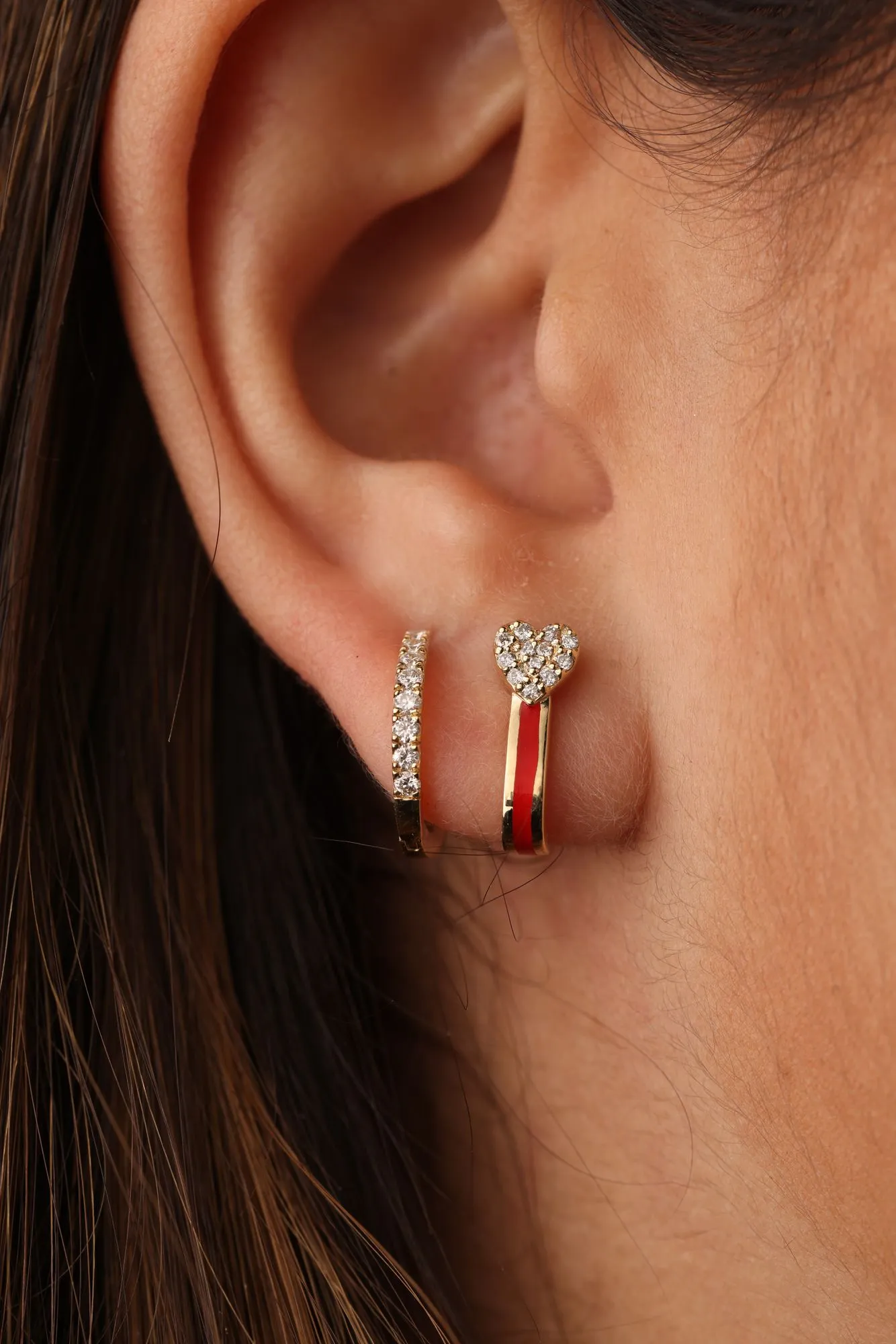 Pave Huggie 18K Gold Huggie w. Diamonds