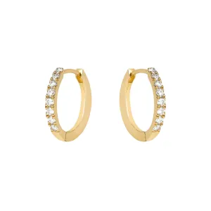 Pave Huggie 18K Gold Huggie w. Diamonds
