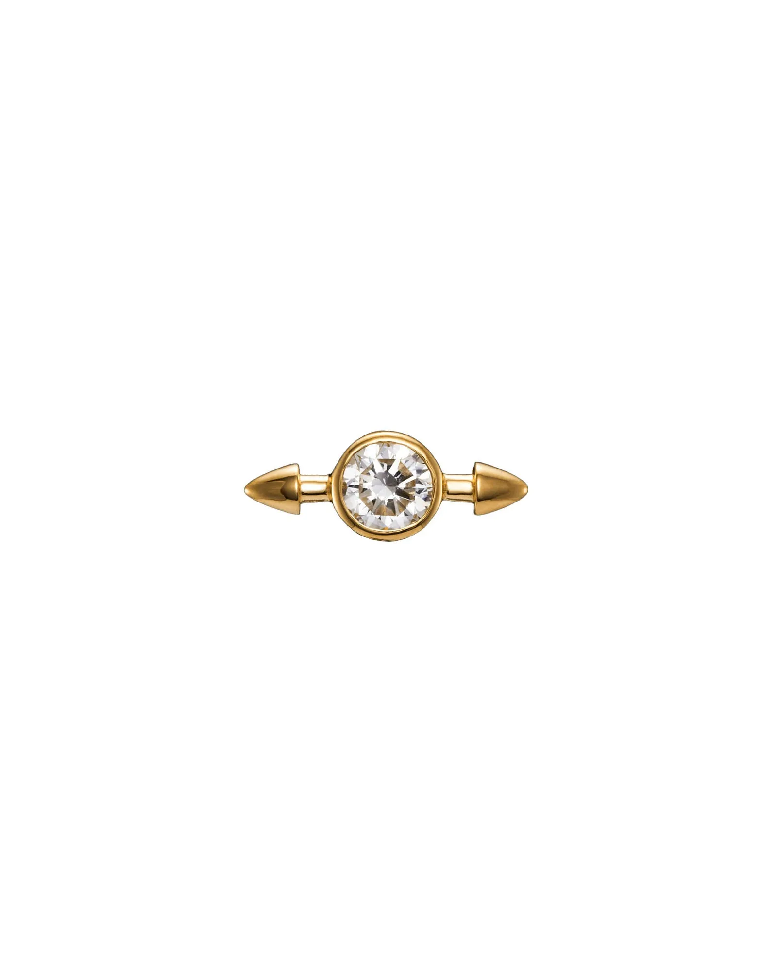 Pierced Diamond 18K Gold Stud w. Lab-Grown Diamond