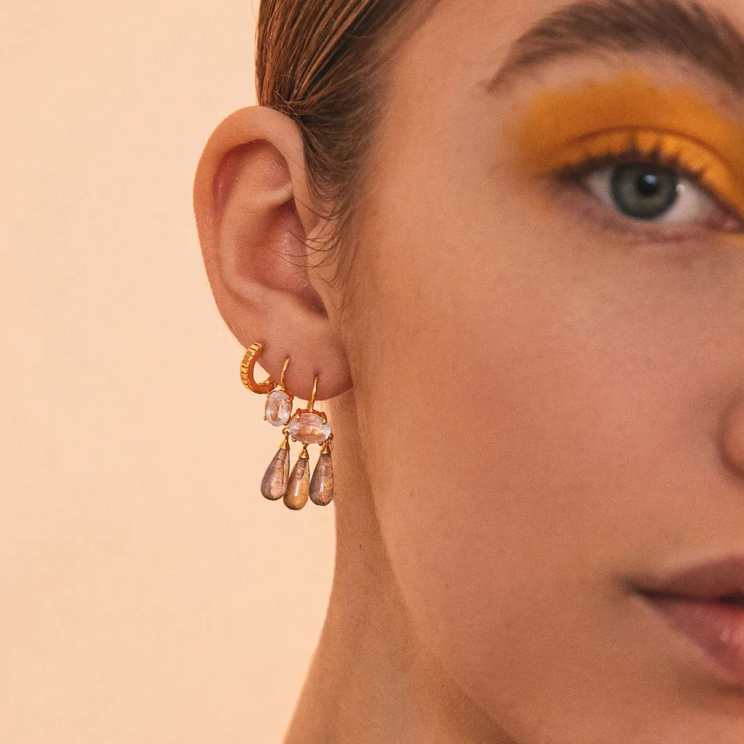Pinstripe mini 18K Gold Plated Hoop