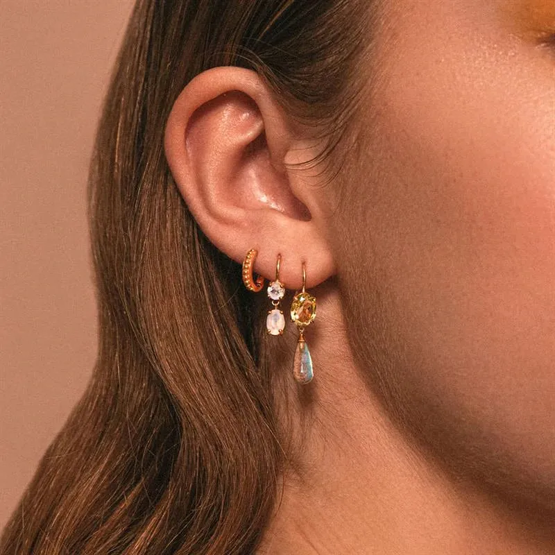 Pinstripe mini 18K Gold Plated Hoop