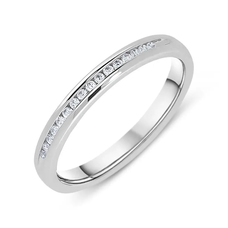 Platinum 0.07ct Diamond Brilliant Cut Wedding Half Eternity Ring