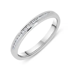 Platinum 0.07ct Diamond Brilliant Cut Wedding Half Eternity Ring