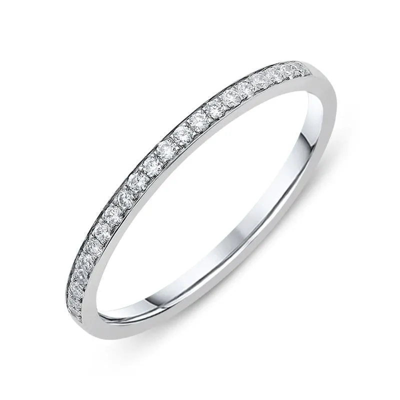 Platinum 0.10ct Diamond Brilliant Cut Half Eternity Ring