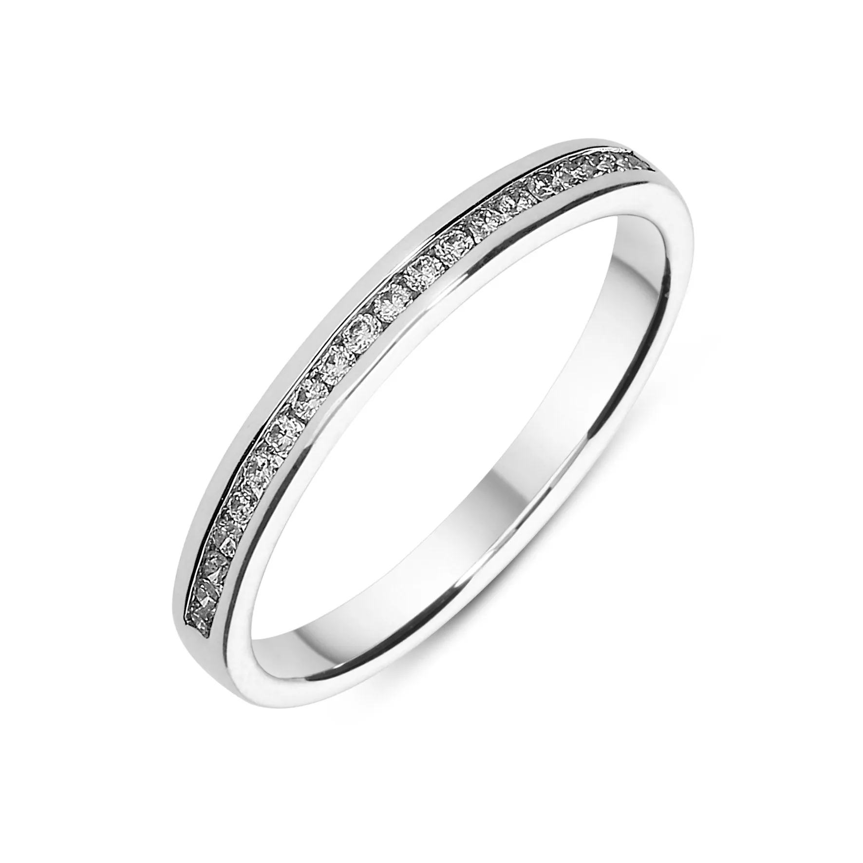 Platinum  0.14ct Diamond Channel Set Wedding Half Eternity Ring