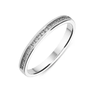 Platinum  0.14ct Diamond Channel Set Wedding Half Eternity Ring