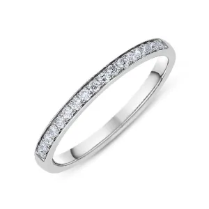 Platinum 0.15ct Diamond Grain Set Wedding Half Eternity Ring