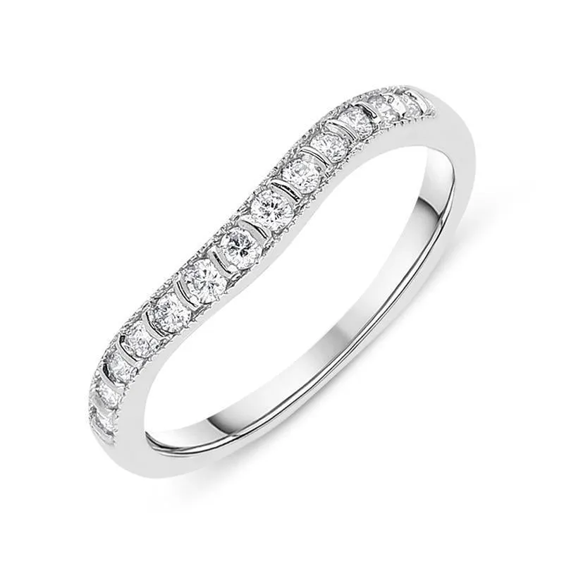 Platinum 0.18ct Diamond Wedding Half Eternity Ring