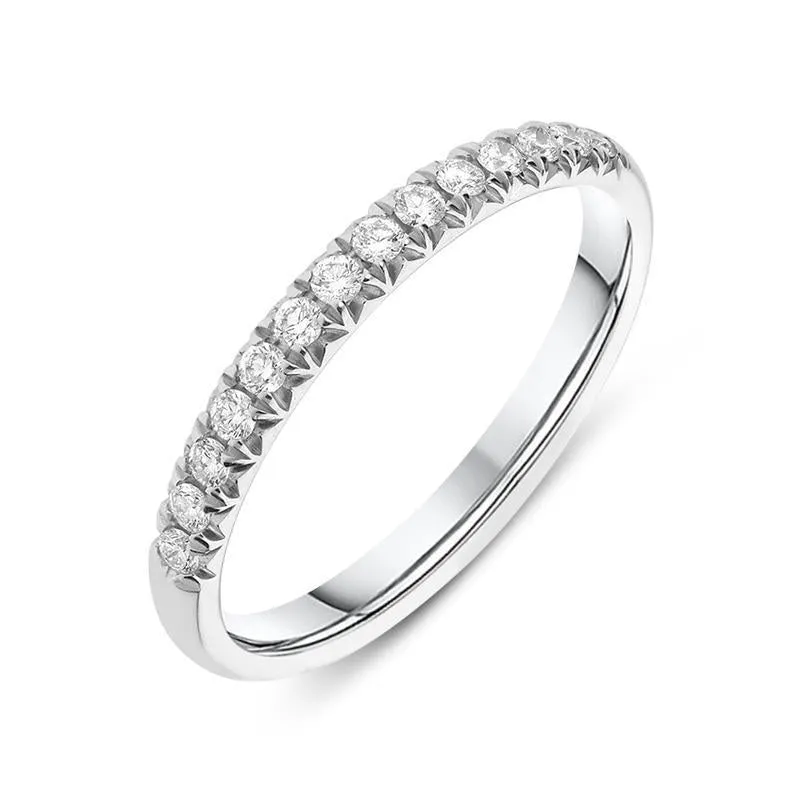 Platinum 0.18ct Diamond Wedding Half Eternity Ring