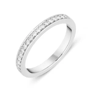 Platinum 0.19ct Diamond Brilliant Cut Wedding Half Eternity Ring