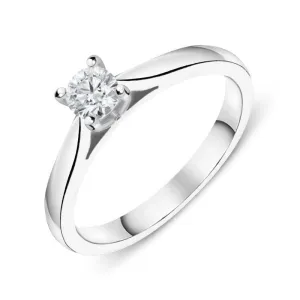 Platinum 0.20ct Diamond Brilliant Cut Solitaire Ring