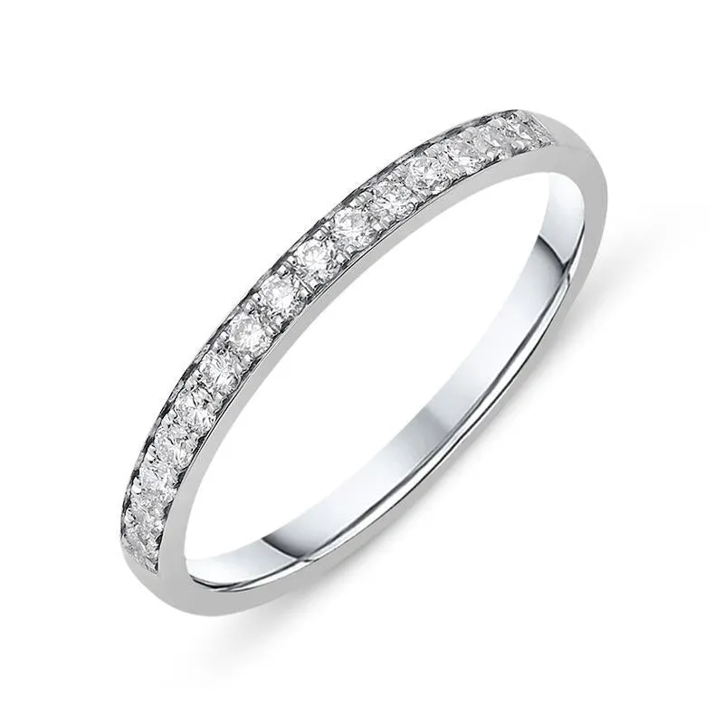 Platinum 0.20ct Diamond Brilliant Cut Wedding Half Eternity Ring
