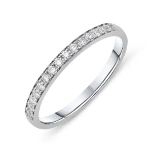 Platinum 0.20ct Diamond Brilliant Cut Wedding Half Eternity Ring