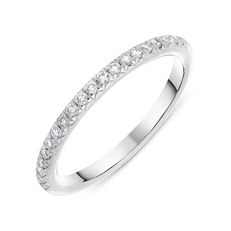 Platinum 0.20ct Diamond Brilliant Cut Wedding Half Eternity Ring