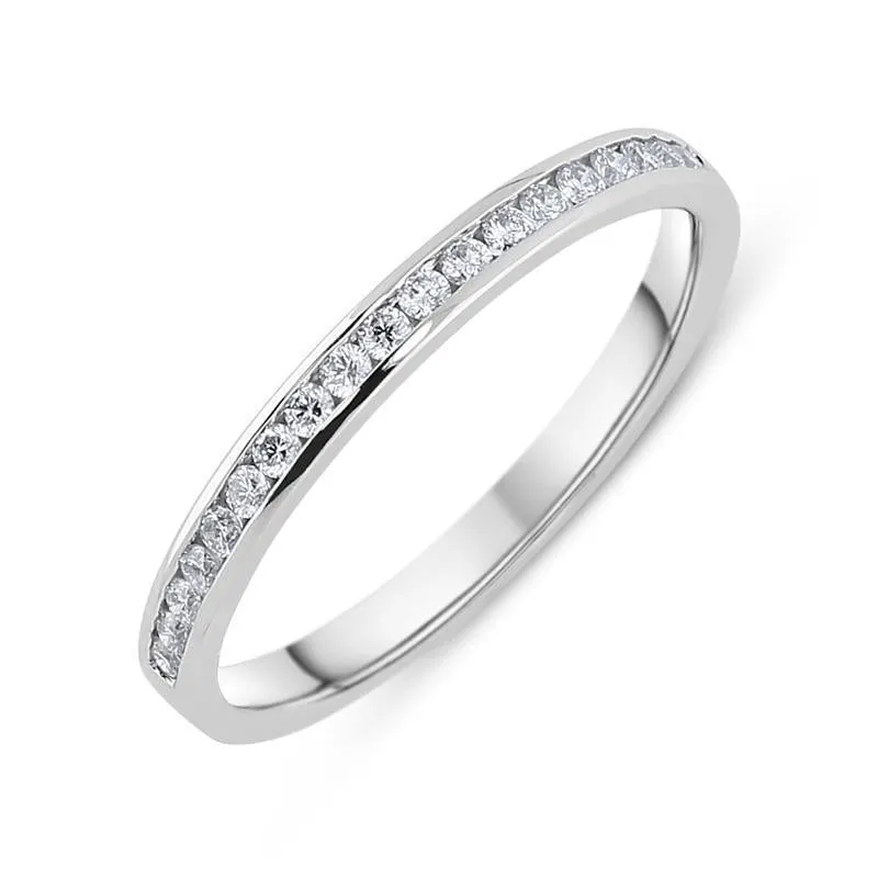 Platinum 0.20ct Diamond Channel Set Wedding Half Eternity Ring