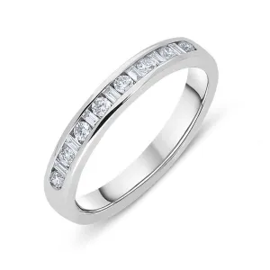 Platinum 0.20ct Diamond Channel Set Wedding Half Eternity Ring