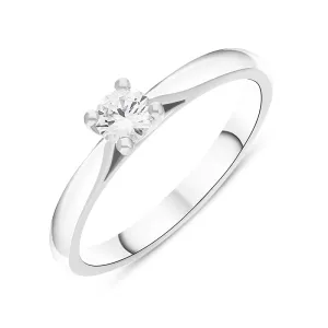 Platinum 0.20ct Diamond Round Brilliant Cut Solitaire Ring