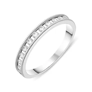 Platinum 0.25ct Diamond Channel Set Wedding Half Eternity Ring