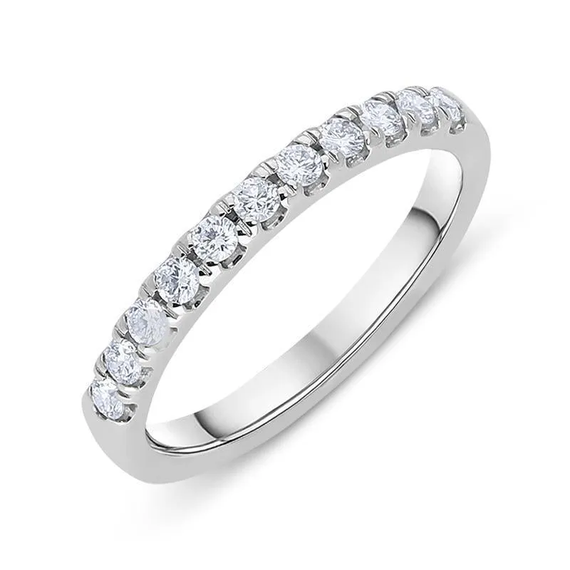 Platinum 0.25ct Diamond Claw Set Wedding Half Eternity Ring