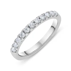 Platinum 0.25ct Diamond Claw Set Wedding Half Eternity Ring