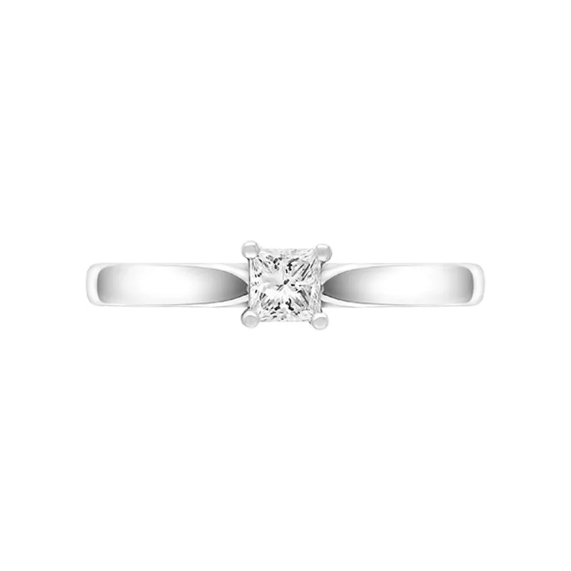 Platinum 0.25ct Diamond Princess Cut Solitaire Ring