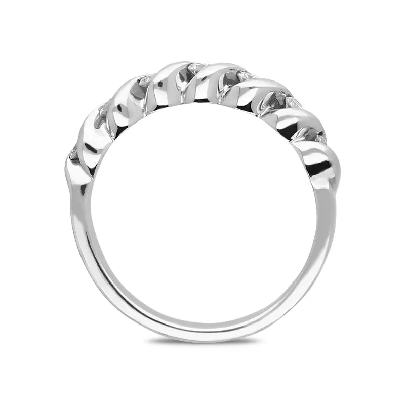 Platinum 0.25ct Diamond rope Twist Half Eternity Ring