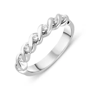 Platinum 0.25ct Diamond rope Twist Half Eternity Ring