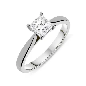 Platinum 0.26ct Diamond Princess Cut Solitaire Ring