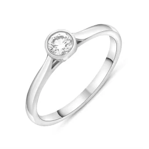 Platinum 0.27ct Diamond Wed Fit Solitaire Ring