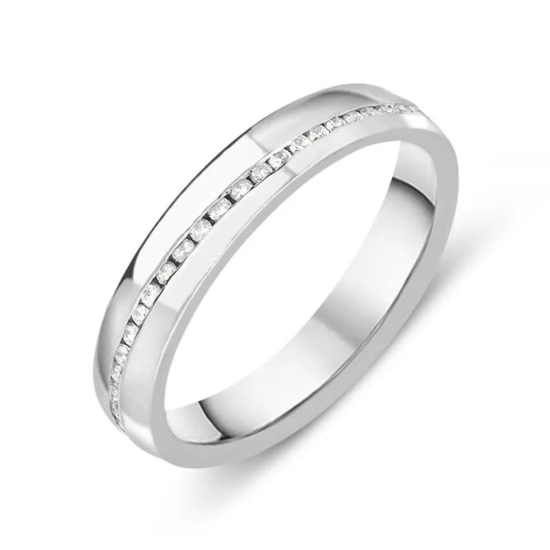 Platinum 0.28ct Diamond Diagonal Line Eternity Ring