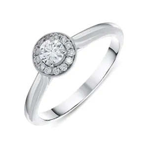 Platinum 0.30ct Diamond Brilliant Cut Halo Ring