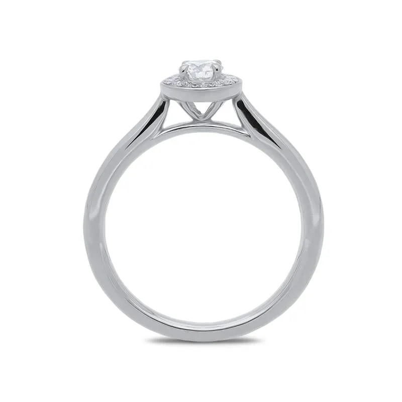 Platinum 0.30ct Diamond Brilliant Cut Halo Ring
