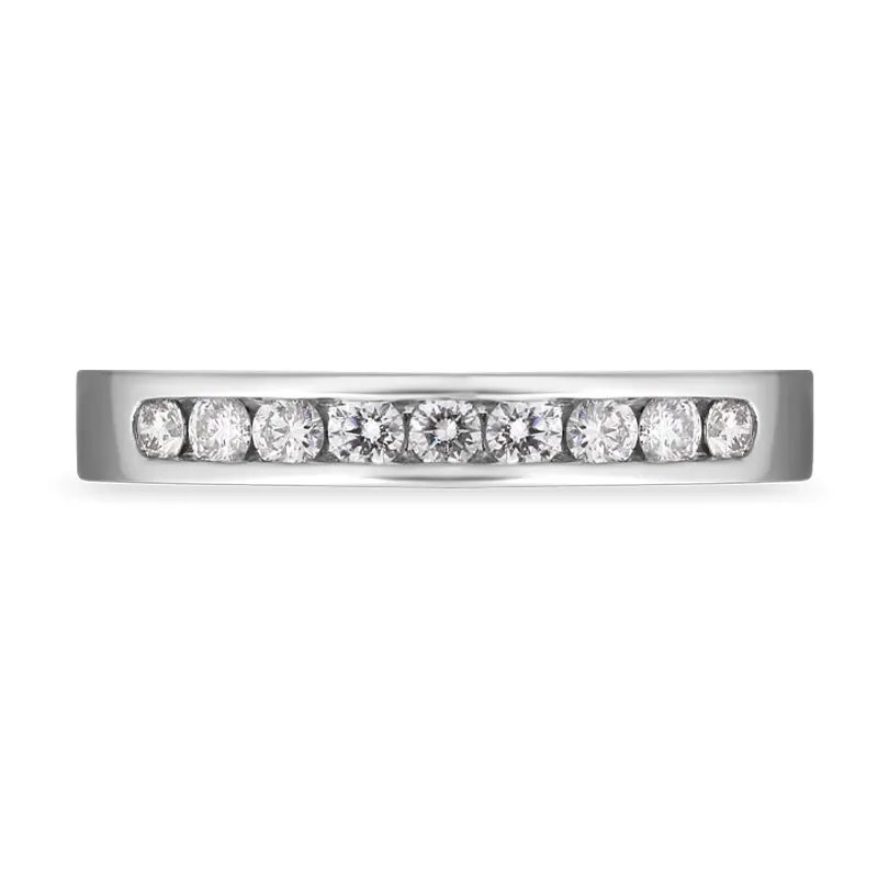 Platinum 0.30ct Diamond Channel Set Wedding Half Eternity Ring