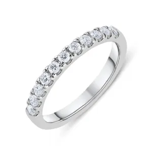 Platinum 0.30ct Diamond Claw Set Wedding Half Eternity Ring