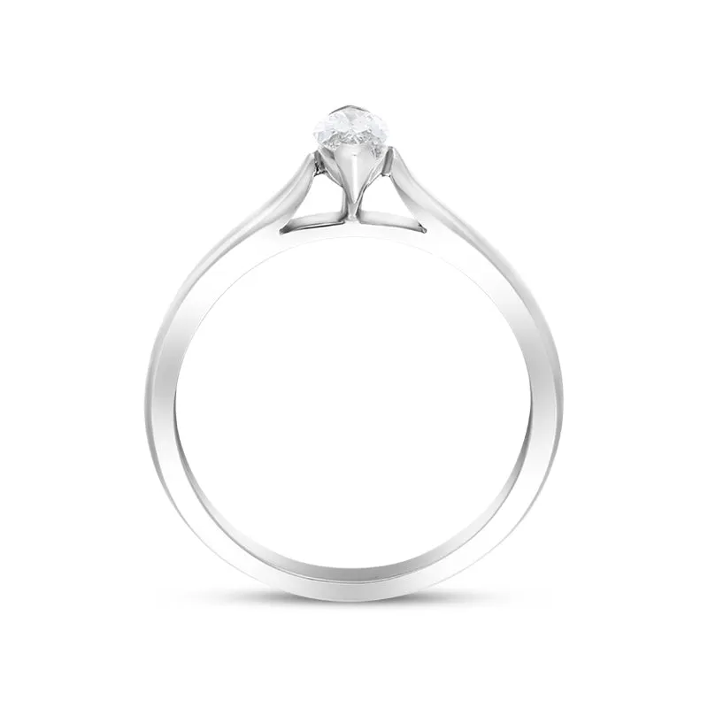 Platinum 0.33ct Diamond Marquise Cut Solitaire Ring