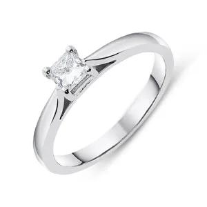 Platinum 0.34ct Diamond Princess Cut Solitaire Engagement Ring