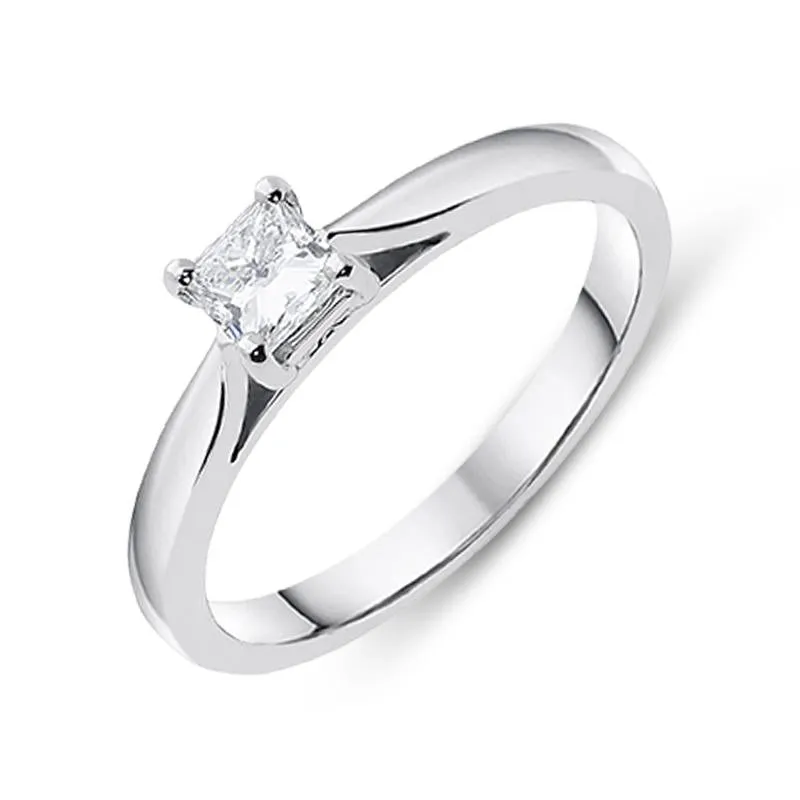 Platinum 0.34ct Diamond Princess Cut Solitaire Engagement Ring